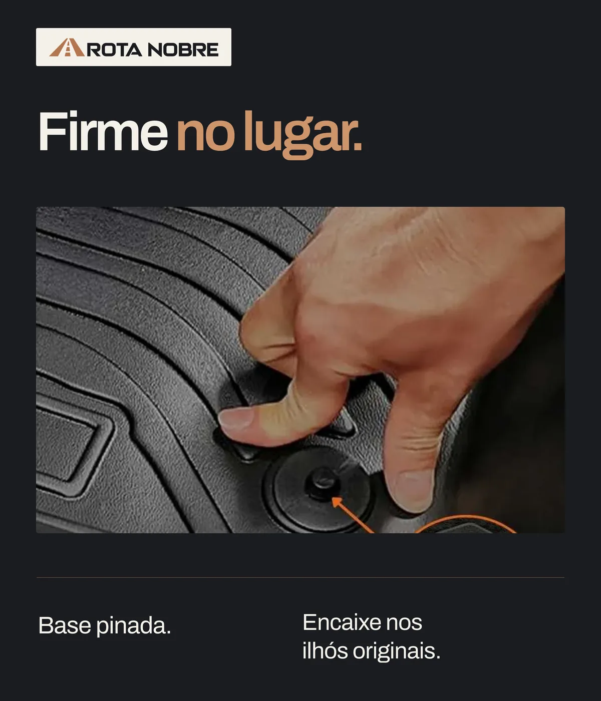 Detalhe do ilhós de fixação do tapete
